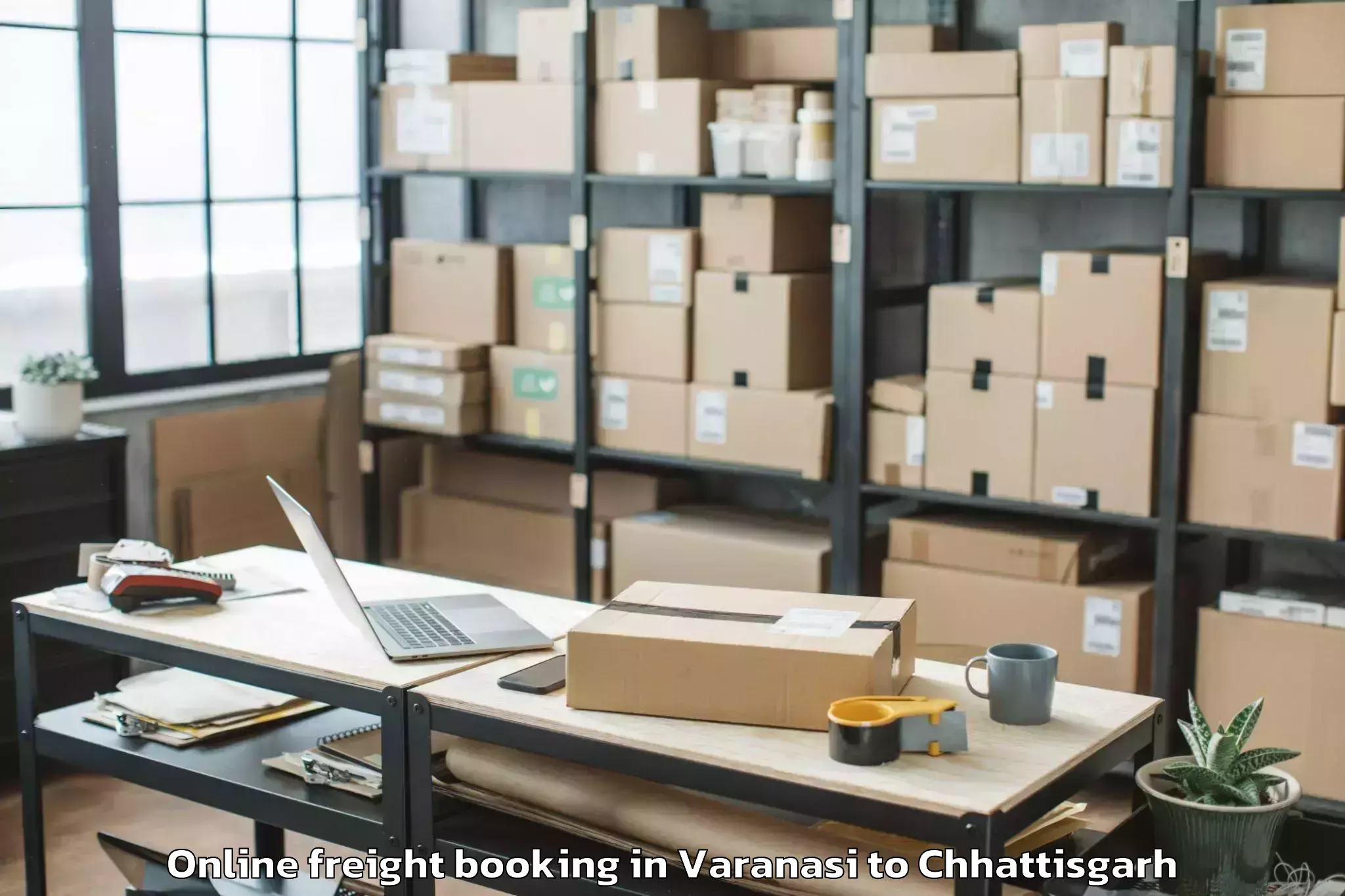 Top Varanasi to Sonhat Online Freight Booking Available